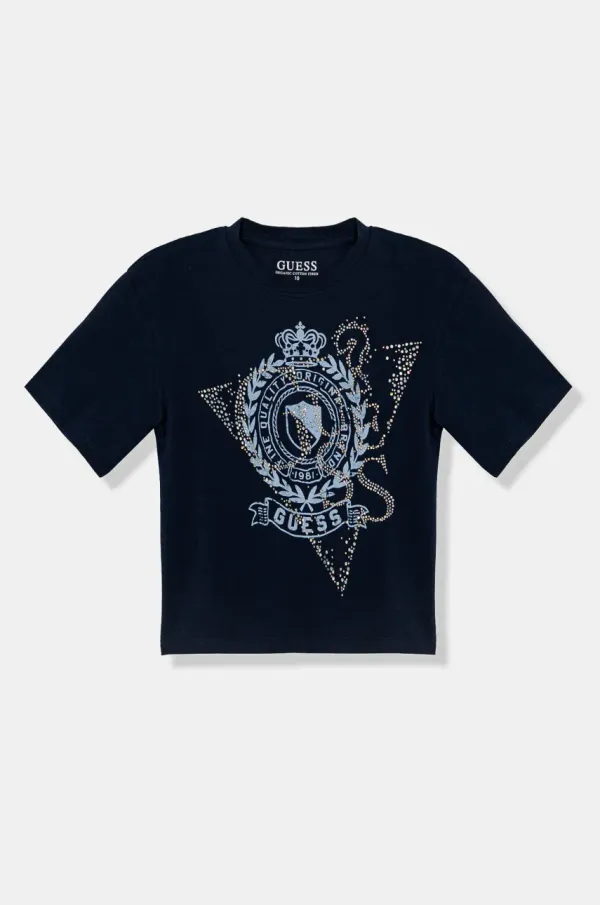 Guess Otroška kratka majica Guess mornarsko modra barva, J5RI30 K6YW4