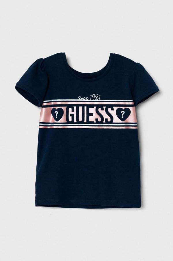 Guess Otroška kratka majica Guess mornarsko modra barva, K4YI24 K6YW4