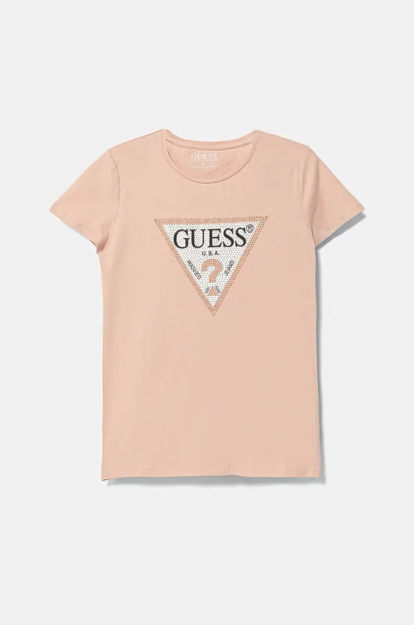 Guess Otroška kratka majica Guess roza barva, J2YI51 K6YW1