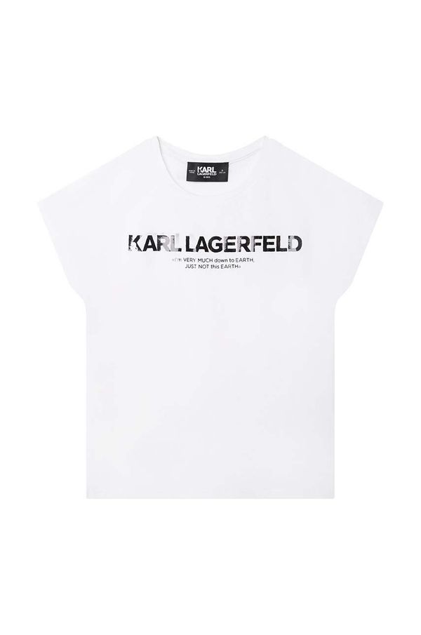 Karl Lagerfeld Otroška kratka majica Karl Lagerfeld bela barva