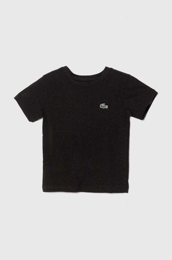 Lacoste Otroška kratka majica Lacoste črna barva