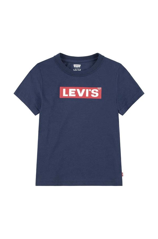 Levi's Otroška kratka majica Levi's BOXTAB TEE mornarsko modra barva, 8EJ764