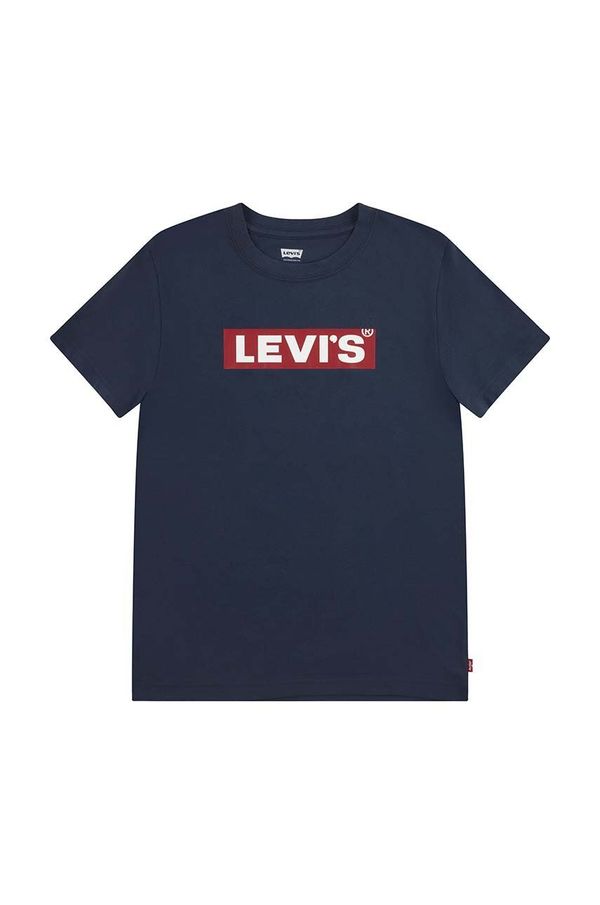 Levi's Otroška kratka majica Levi's BOXTAB TEE mornarsko modra barva, 9EJ764