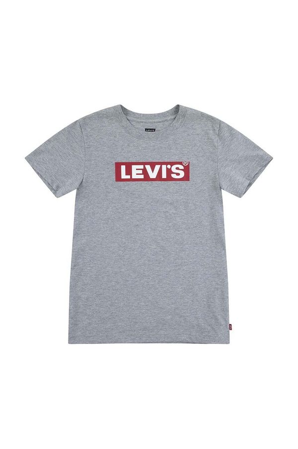 Levi's Otroška kratka majica Levi's BOXTAB TEE siva barva, 9EJ764