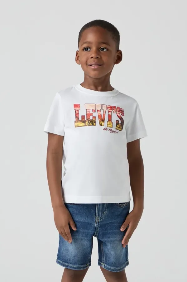 Levi's Otroška kratka majica Levi's OFF ROAD TEE bela barva, 8EM789