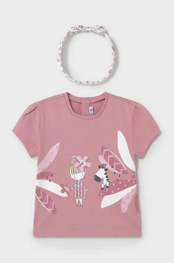 Mayoral Otroška kratka majica Mayoral roza barva, 1044