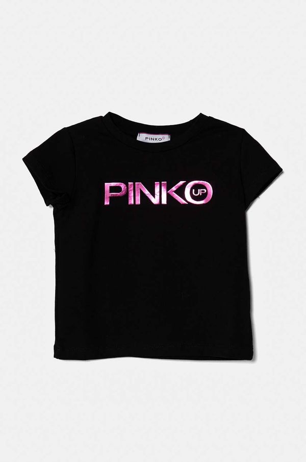 Pinko Up Otroška kratka majica Pinko Up črna barva, F4PIBGTH186