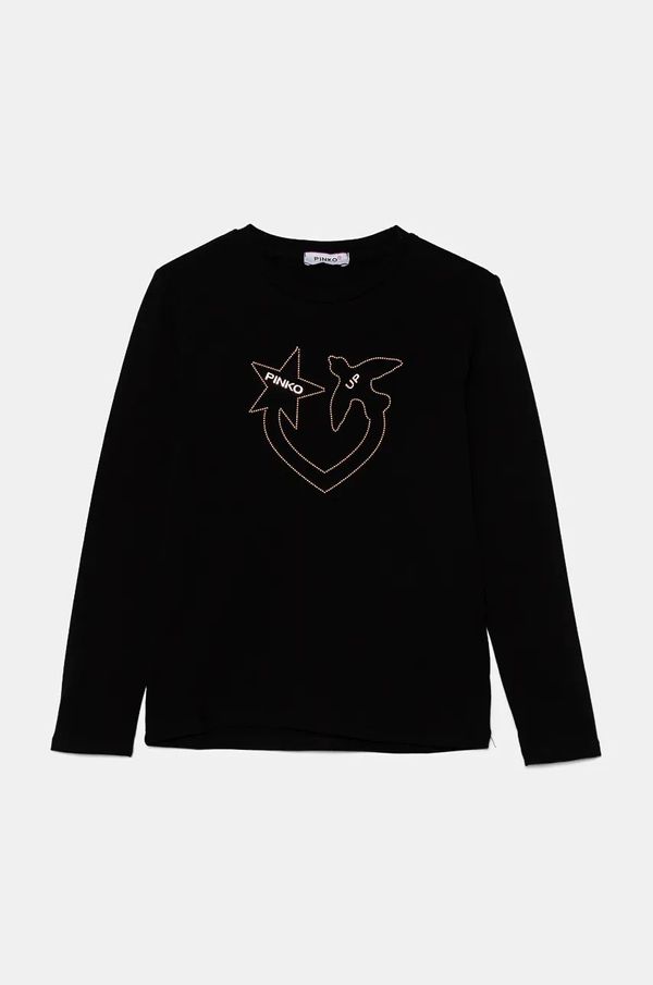 Pinko Up Otroška kratka majica Pinko Up črna barva, F4PIJGTH053