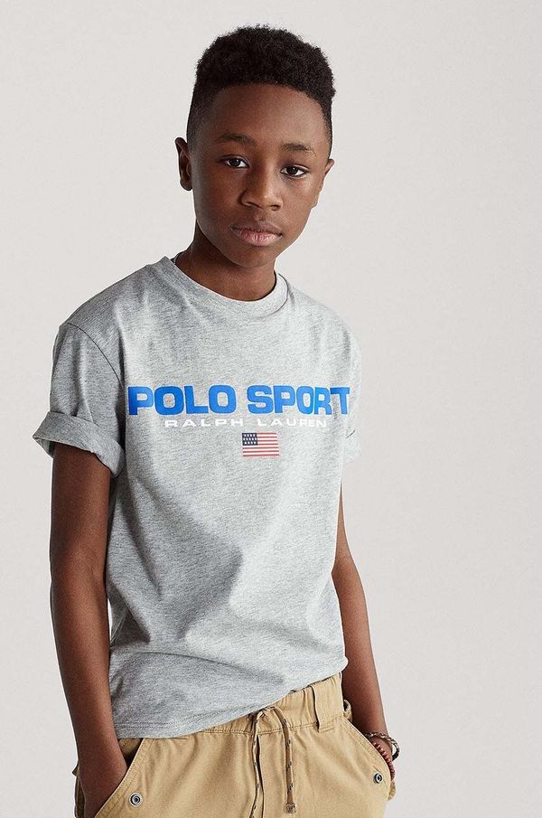 Polo Ralph Lauren Otroška kratka majica Polo Ralph Lauren siva barva