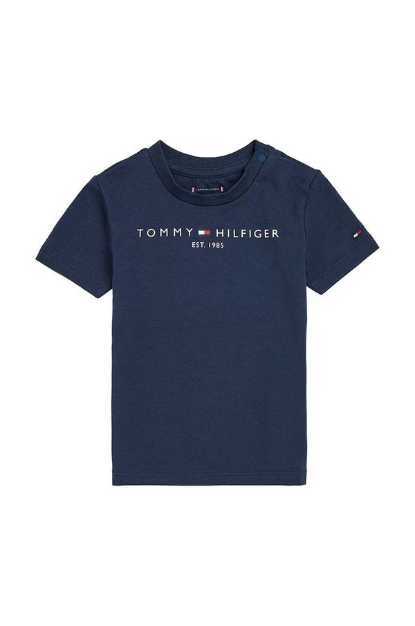 Tommy Hilfiger Otroška kratka majica Tommy Hilfiger mornarsko modra barva