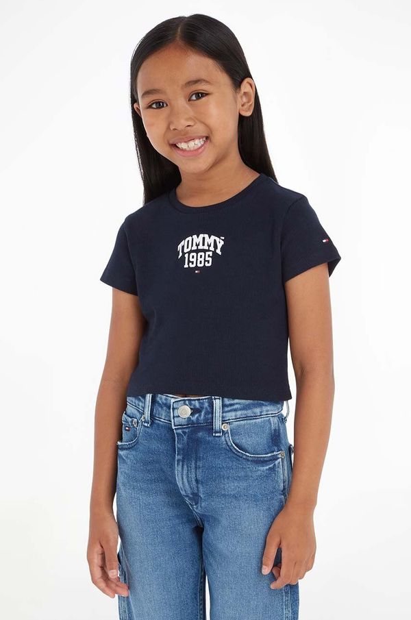 Tommy Hilfiger Otroška kratka majica Tommy Hilfiger mornarsko modra barva
