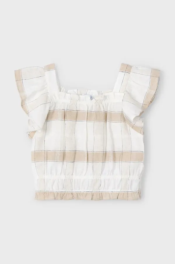 Mayoral Otroška Majica iz platna Mayoral bež barva, 3183