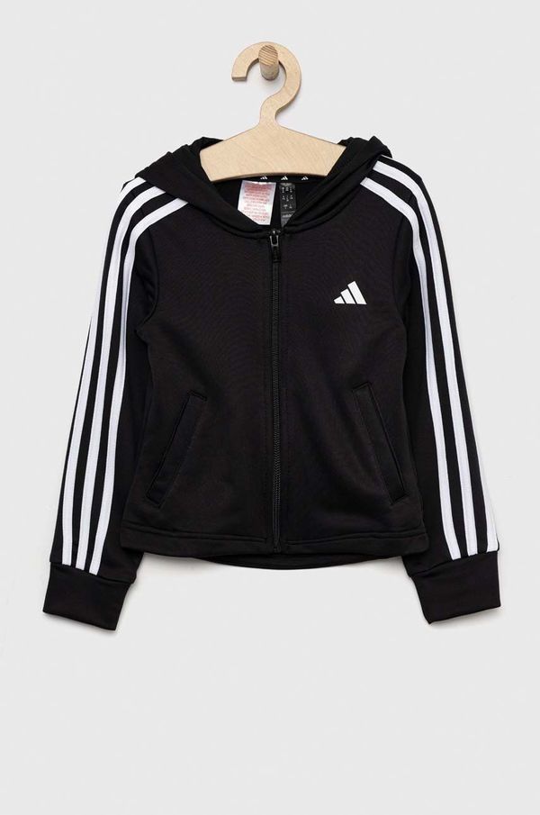 adidas Otroška mikica adidas črna barva, s kapuco