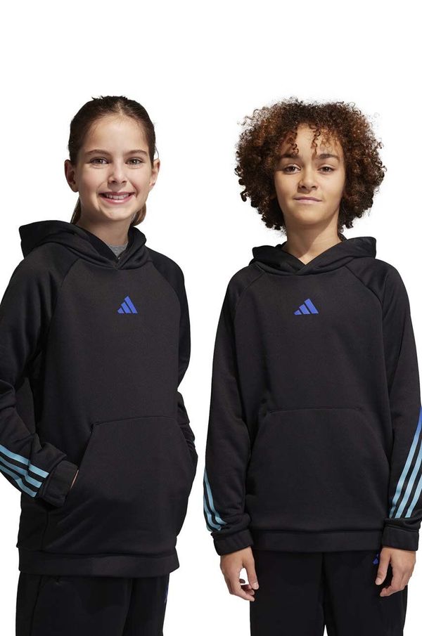 adidas Otroška mikica adidas črna barva, s kapuco