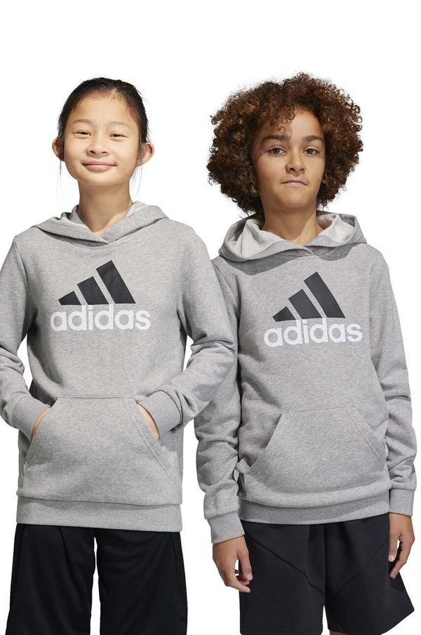 adidas Otroška mikica adidas siva barva, s kapuco