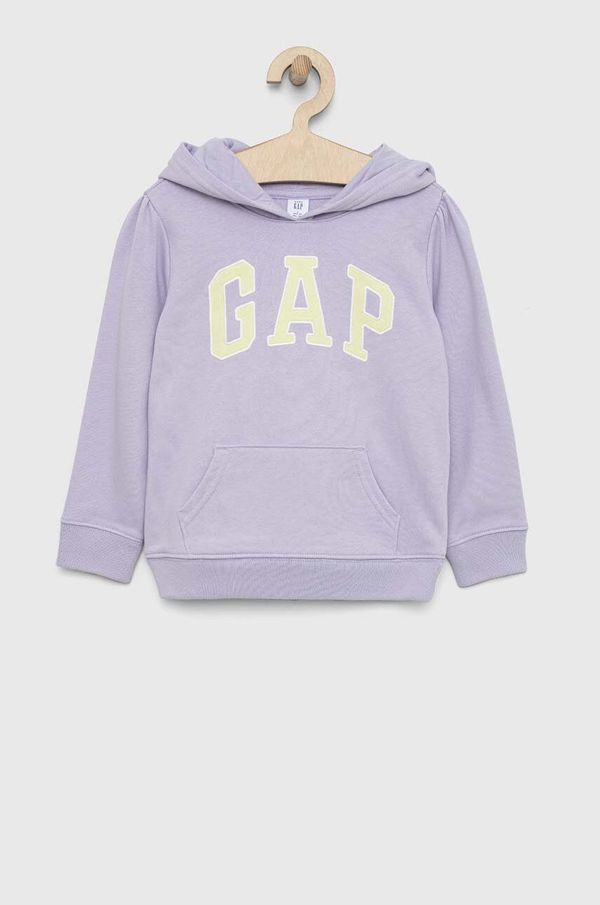 Gap Otroška mikica GAP vijolična barva, s kapuco
