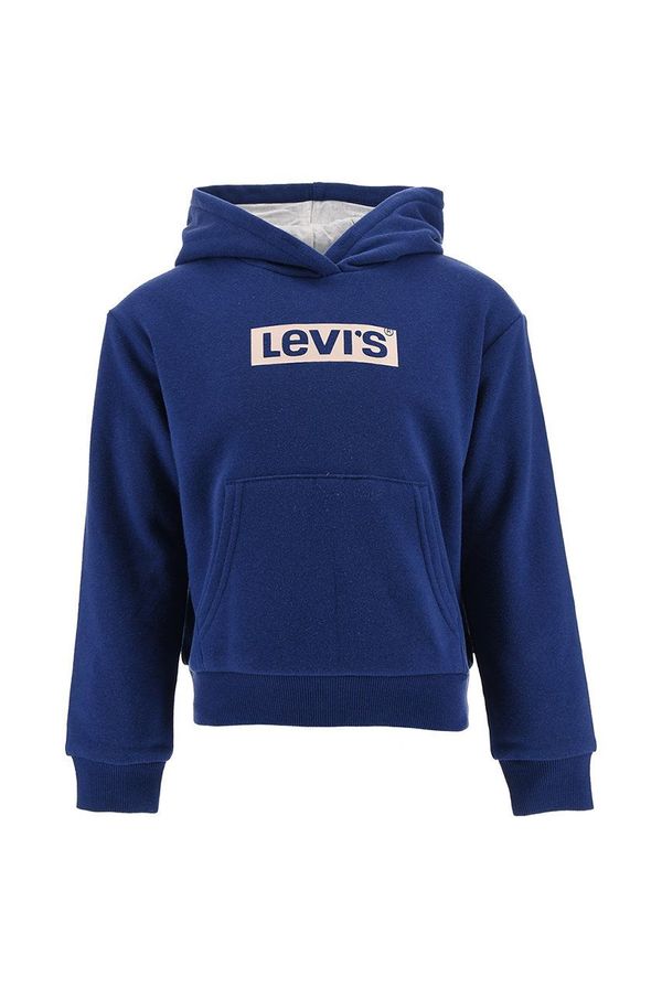 Levi's Otroška mikica Levi's mornarsko modra barva, s kapuco