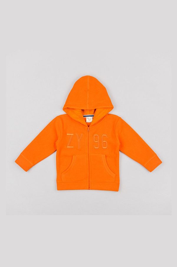 Zippy Otroška mikica zippy oranžna barva, s kapuco