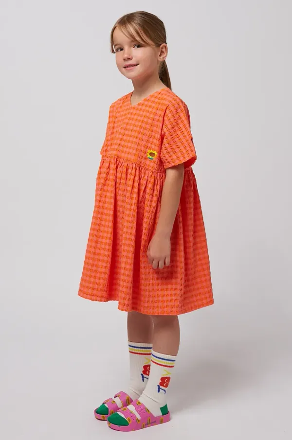 Bobo Choses Otroška obleka Bobo Choses oranžna barva, 125AC091