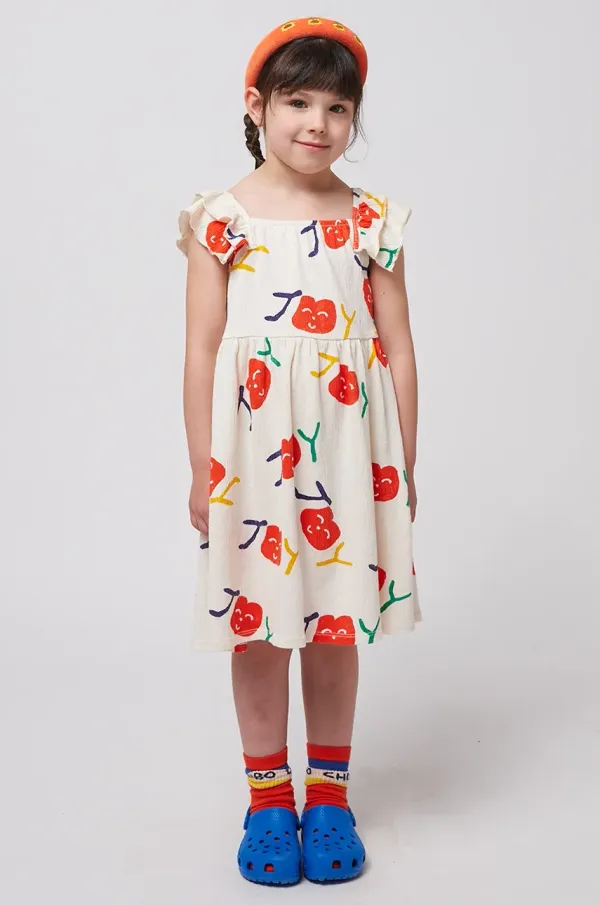 Bobo Choses Otroška obleka Bobo Choses Smiling bela barva, 125AC138