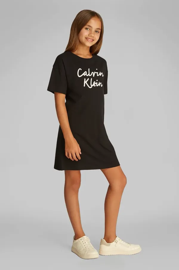 Calvin Klein Jeans Otroška obleka Calvin Klein Jeans črna barva, IG0IG02912