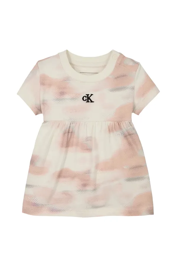 Calvin Klein Jeans Otroška obleka Calvin Klein Jeans oranžna barva, IN0IN00297