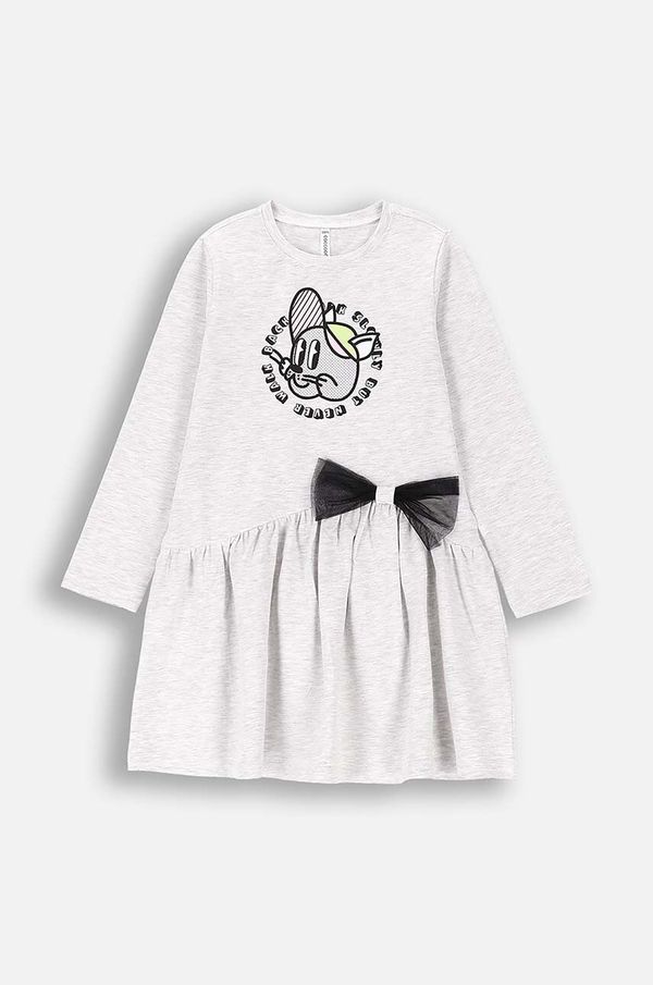 Coccodrillo Otroška obleka Coccodrillo siva barva, CARTOONS GIRL KIDS