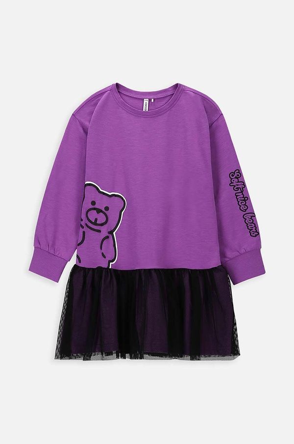 Coccodrillo Otroška obleka Coccodrillo vijolična barva