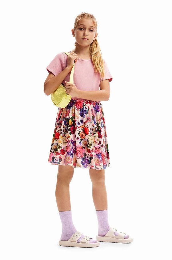 Desigual Otroška obleka Desigual roza barva