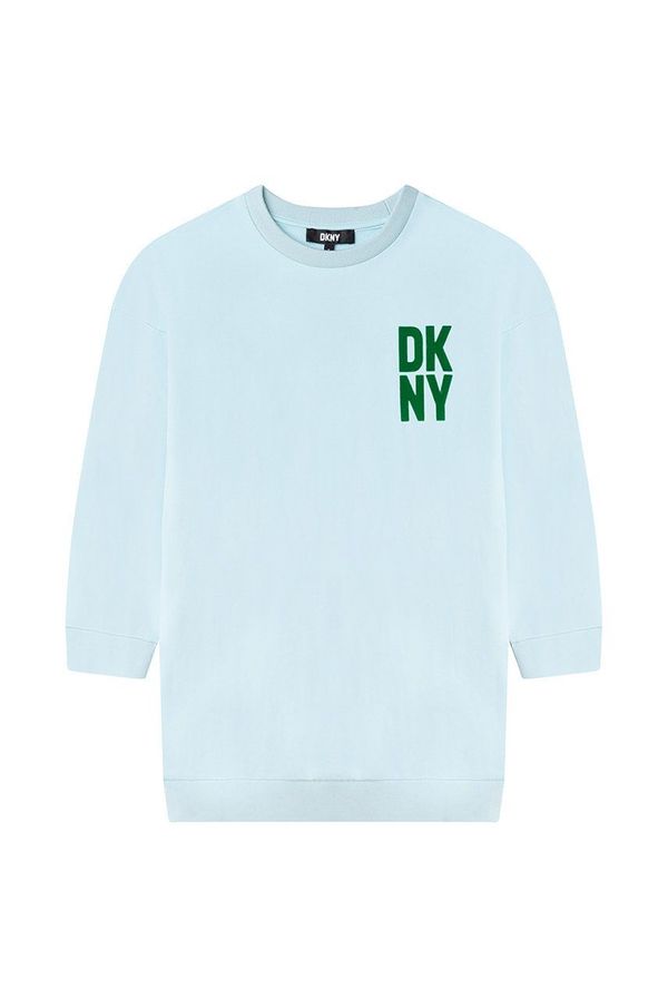 DKNY Otroška obleka Dkny zelena barva,