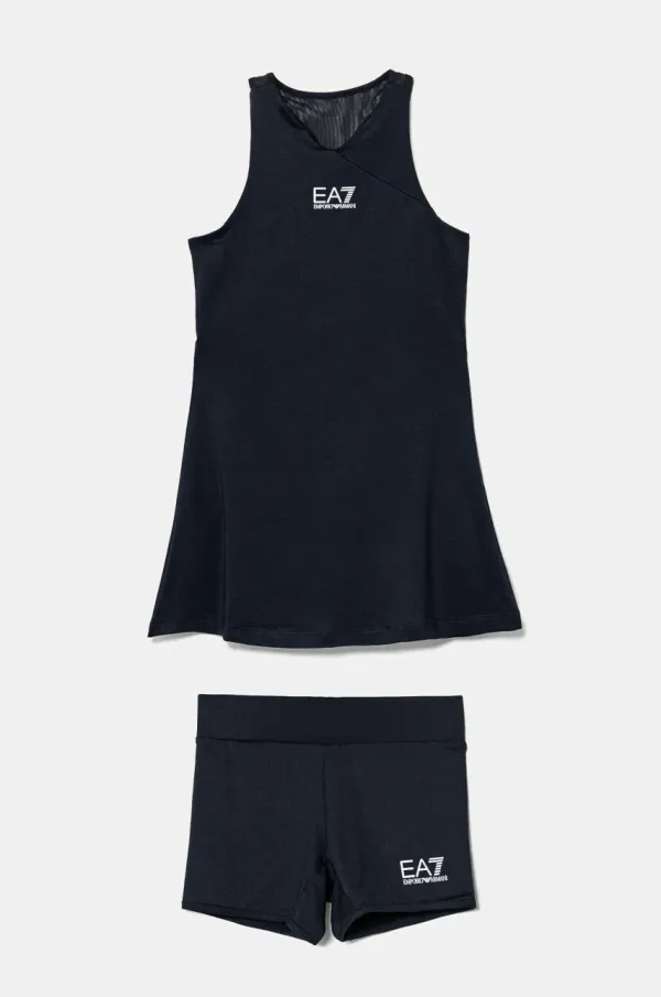 EA7 Emporio Armani Otroška obleka EA7 Emporio Armani mornarsko modra barva, 8NFA51 FJGBZ