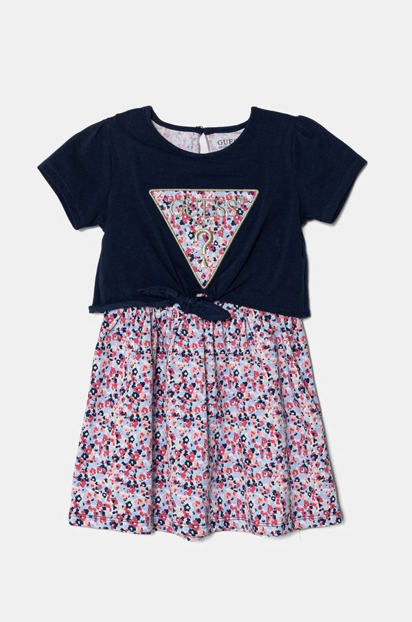 Guess Otroška obleka Guess mornarsko modra barva, K5RK09 K6YW4