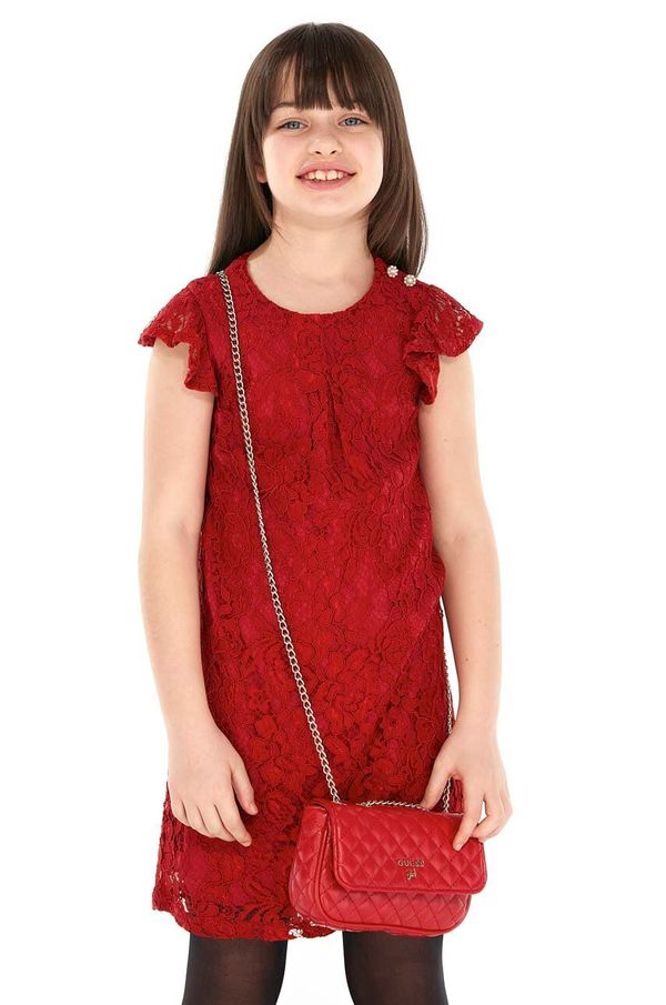Guess Otroška obleka Guess rdeča barva