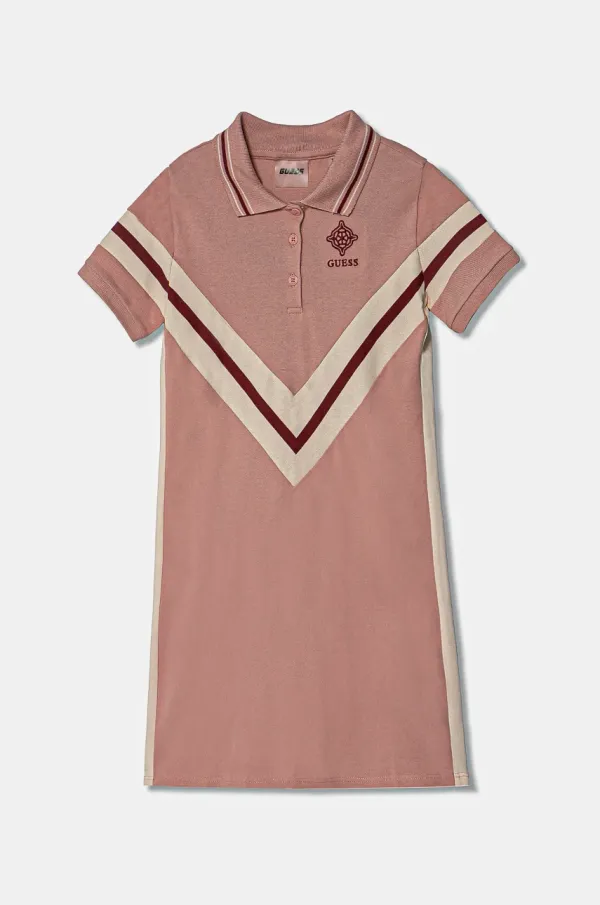 Guess Otroška obleka Guess roza barva, J5RK45 KCOK1