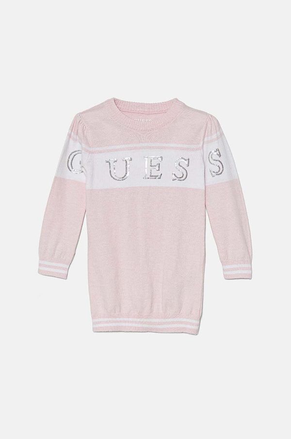 Guess Otroška obleka Guess roza barva, K4YK01 Z3GW0