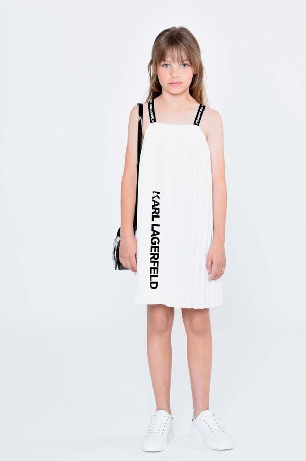 Karl Lagerfeld Otroška obleka Karl Lagerfeld bela barva