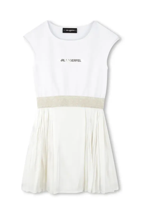 Karl Lagerfeld Otroška obleka Karl Lagerfeld bela barva, Z30569
