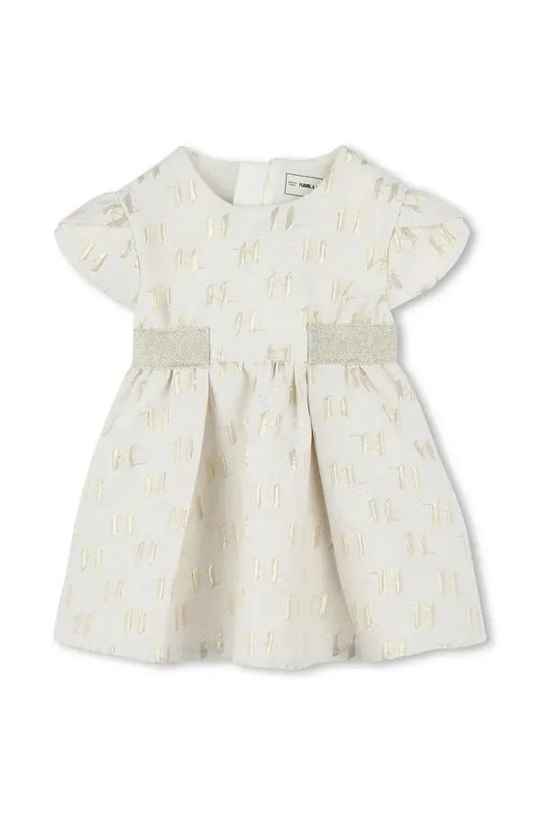 Karl Lagerfeld Otroška obleka Karl Lagerfeld bež barva, Z30515