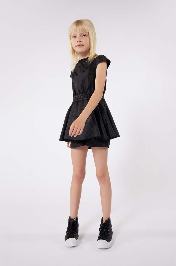 Karl Lagerfeld Otroška obleka Karl Lagerfeld črna barva