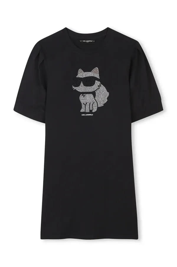 Karl Lagerfeld Otroška obleka Karl Lagerfeld črna barva, Z30458