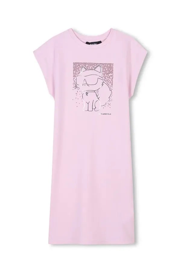 Karl Lagerfeld Otroška obleka Karl Lagerfeld roza barva, Z30456