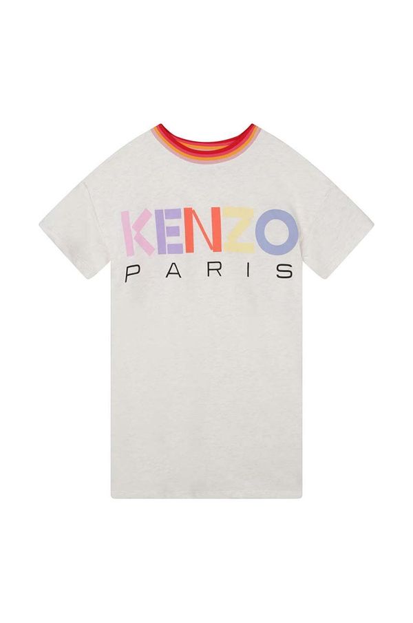 Kenzo kids Otroška obleka Kenzo Kids bež barva
