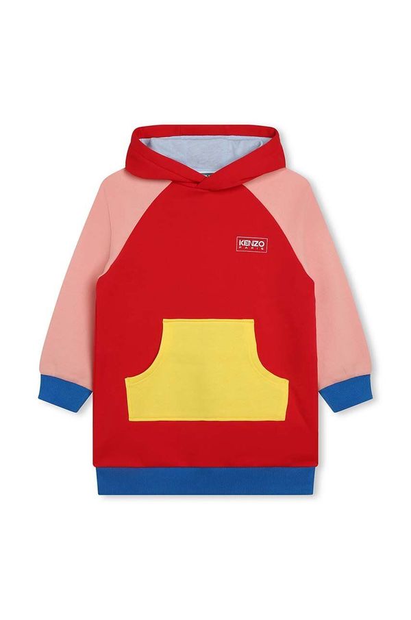 Kenzo kids Otroška obleka Kenzo Kids rdeča barva