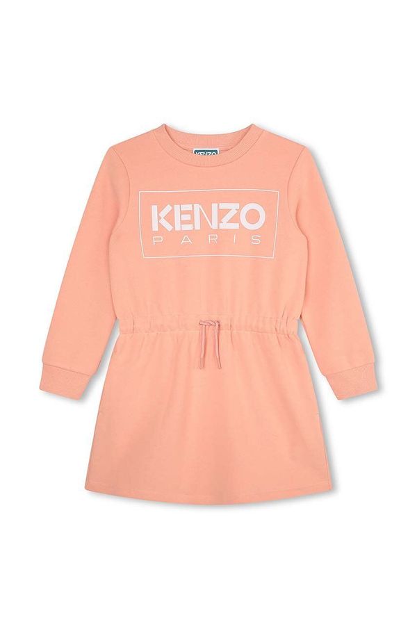 Kenzo kids Otroška obleka Kenzo Kids roza barva