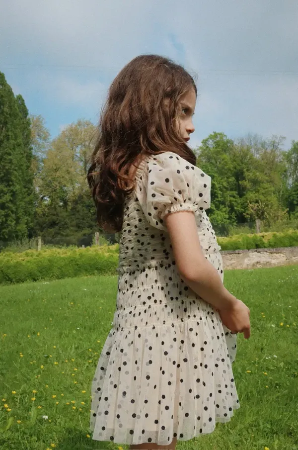 Konges Sløjd Otroška obleka Konges Sløjd CHARLENE DRESS bež barva, KS102726