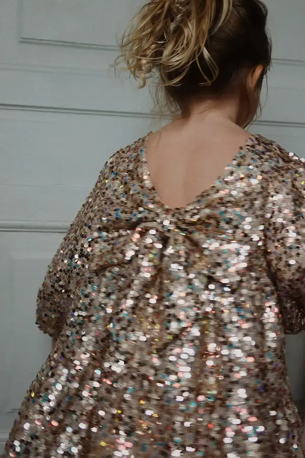 Konges Sløjd Otroška obleka Konges Sløjd LILA SEQUINS BOW DRESS