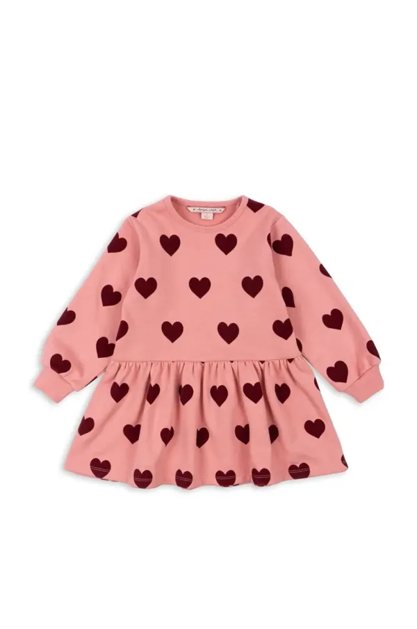 Konges Sløjd Otroška obleka Konges Sløjd LOU SWEAT DRESS OCS roza barva, KS102019