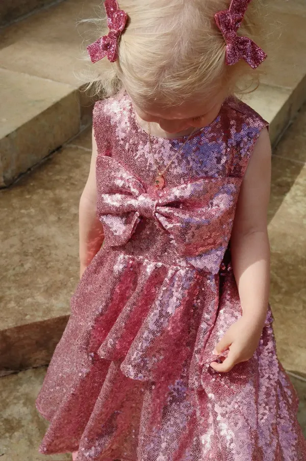 Konges Sløjd Otroška obleka Konges Sløjd ROSIE DRESS roza barva, KS102203