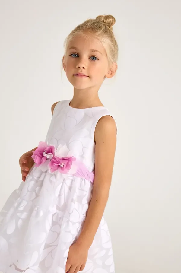 Mayoral Otroška obleka Mayoral bela barva, 3918