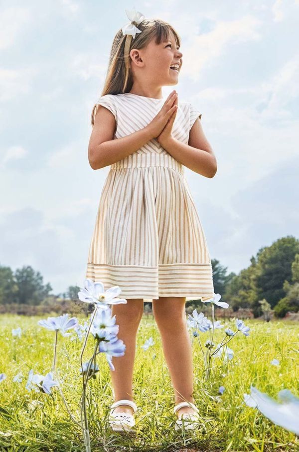 Mayoral Otroška obleka Mayoral bež barva
